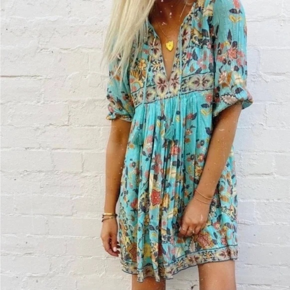 Spell Gypsy Dress Hendrix Floral Tunic‎ Boho Hippie Mini Sz M - Picture 10 of 10